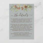 Winter Grijs Details RSVP Website Bruiloft Informatiekaartje (Voorkant)