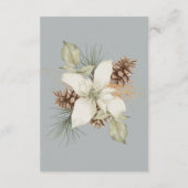 Winter Grijs Details RSVP Website Bruiloft Informatiekaartje (Achterkant)