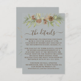 Winter Grijs Details RSVP Website Bruiloft Informatiekaartje