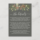 Winter Grijs Details RSVP Website Bruiloft Informatiekaartje (Voorkant)