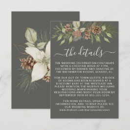 Winter Grijs Details RSVP Website Bruiloft Informatiekaartje