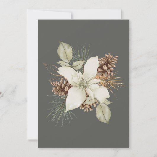 Winter Grijs Elegant Script Bruiloft Kaart (Achterkant)