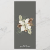 Winter Grijs Elegant Script Bruiloft Menu (Achterkant)