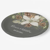 Winter Grijs Elegant Script Bruiloft Papieren Bordje (Gekanteld)