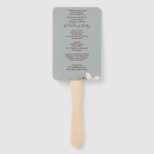 Winter Grijs Elegant Script bruiloft programma Handwaaier (Achterkant)