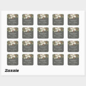 Winter Grijs Elegant Script Trouw Favor Vierkante Sticker (Vel)