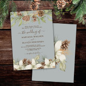 Winter Grijs Elegante Script Bruiloft Kaart