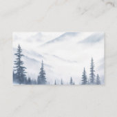Winter Grijze Bergen Bruiloft Plaatskaartje (Achterkant)