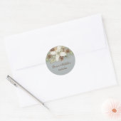 Winter Grijze Elegante Script Huwelijksenvelopzege Ronde Sticker (Envelop)