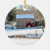 WINTER GRIST MILL KERAMISCH ORNAMENT (Voorkant)