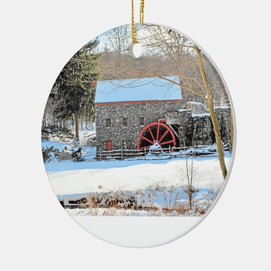 WINTER GRIST MILL KERAMISCH ORNAMENT (Links)
