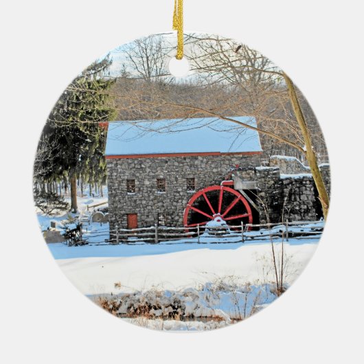 WINTER GRIST MILL KERAMISCH ORNAMENT (Achterkant)