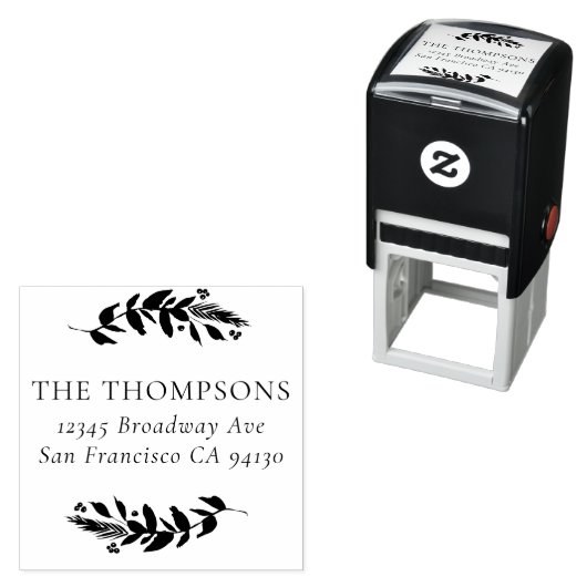 Winter groen adres zelf inkt rubberen stempel (In situ)