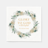 Winter groen bijbel vers religieuze kerst servet (Voorkant)