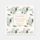 Winter groen bijbel vers religieuze kerst servet (Voorkant)