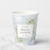 Winter groen bladeren Vrijgezellenfeest Papieren Bekers (Achterkant)