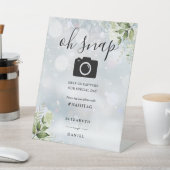 Winter groen bloemenscript op snap foto reclamebord met voetstuk (Insitu)