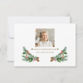 Winter groen boeket foto in liefdevolle herinnerin bedankkaart (Achterkant)