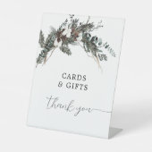 Winter groen boeket Kaarten en geschenken teken Reclamebord Met Voetstuk (Voorkant)