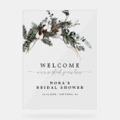 Winter groen boeket Vrijgezellenfeest Welkom Acryl Bord (Voorkant)