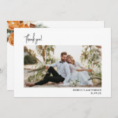 Winter groen bruiloft dank u foto Qr scan Bedankkaart (Voorkant / Achterkant)