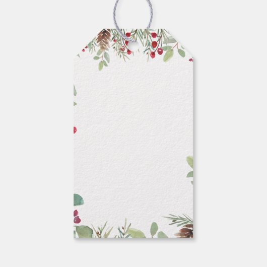 Winter groen dennen bruiloft dank u cadeaulabel (Achterkant)