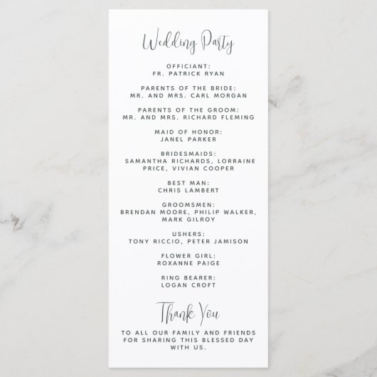 Winter groen dennenappel bruiloft programmakaart (Achterkant)