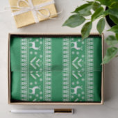 Winter Groen en Wit Kerstmis Fair Isle Tissuepapier (Geschenk)