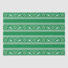 Winter Groen en Wit Kerstmis Fair Isle Tissuepapier
