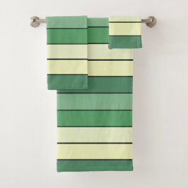 Winter Groen Gele Strepen Op Waterverf Papier  Bad Handdoek