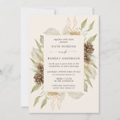 Winter groen gouden elegante bruiloft uitnodigen kaart (Voorkant)