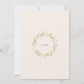 Winter groen gouden elegante bruiloft uitnodigen kaart (Achterkant)