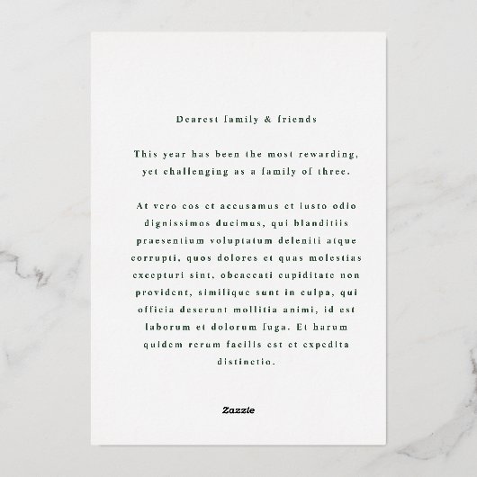 Winter Groen Krans Frame Folie Feestdagenkaart (Achterkant)