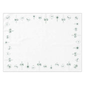 Winter Groen Monogram Bauble Ornamenten Kerst Tafelkleed (Voorkant (Horizontaal))