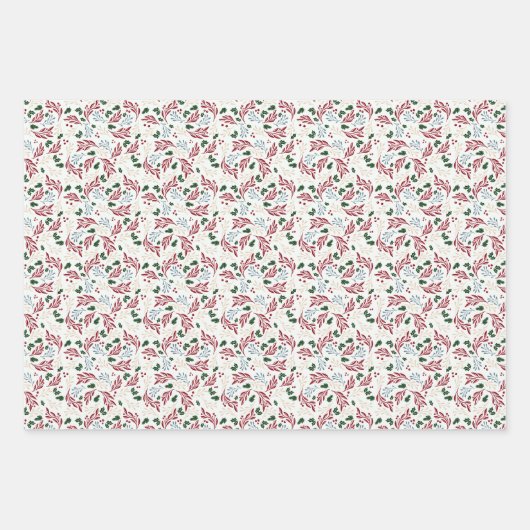Winter groen rode en groene patronen kerst inpakpapier vel (Voorkant)