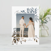 Winter groen uitsparing vakantie fotokaart feestdagenkaart (Staand voorkant)