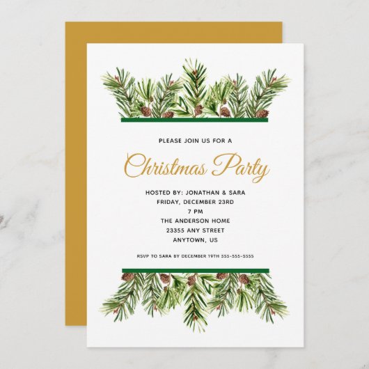 Winter groen vakantie kerstfeest kaart (Voorkant / Achterkant)