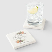 Winter groen vreugde aan de wereld stenen onderzetter (Zijkant)