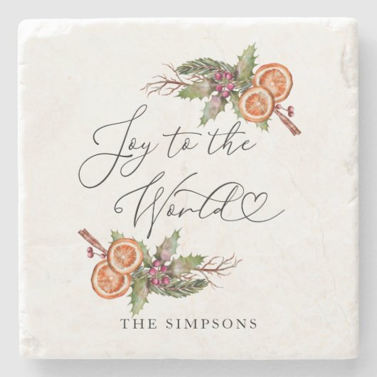 Winter groen vreugde aan de wereld stenen onderzetter (Voorkant)