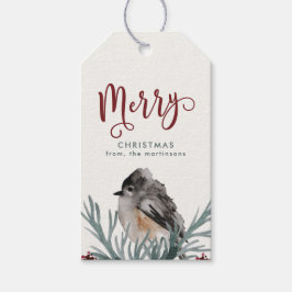 Winter groen Vrolijk script en naam kerst Cadeaulabel