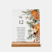 Winter groen Zitkaart Tafel boventeken Acryl Bord (Voorkant)