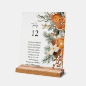 Winter groen Zitkaart Tafel boventeken Acryl Bord (Hoek)