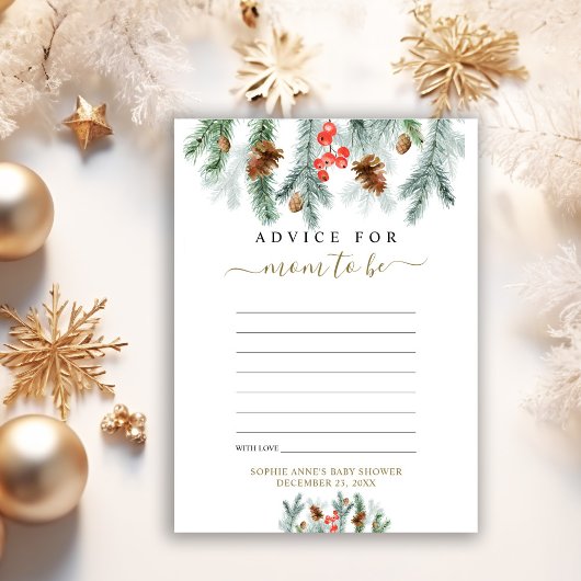 Winter Groenadvies Voor Moeder Baby Shower Informatiekaartje