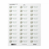 Winter groenblijvende bruiloft terug Adres Etiket (Full Sheet)