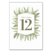 Winter groenblijvende pijnboomkunst bruiloft kaart (Voorkant)