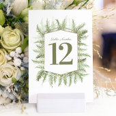 Winter groenblijvende pijnboomkunst bruiloft kaart