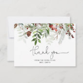 Winter groenbruidsfeest bedankkaart kaart (Voorkant)