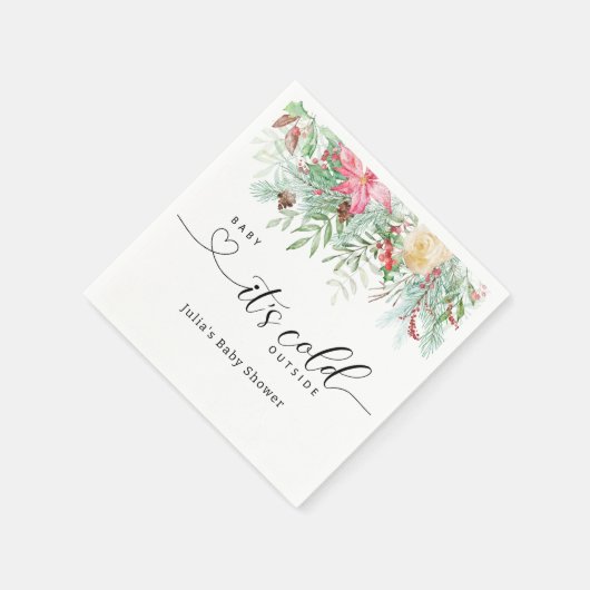 Winter groene baby shower servetten (Hoek)