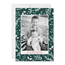 Winter groene bessen Kerstvakantie plat kaart