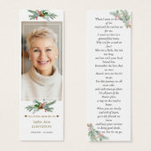 Winter Groene Foto Memorial Begrafenisgedicht Blad Mini Visitekaartjes (Voorkant /achterkant)